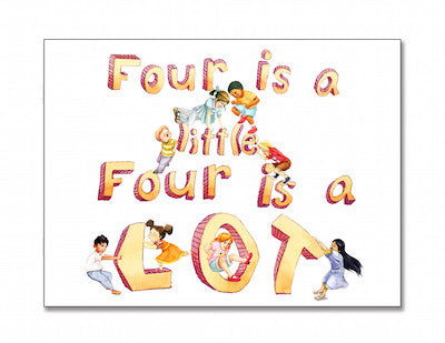 Four is a little, Four is a LOT, a birthday book for four-year-olds, paperback